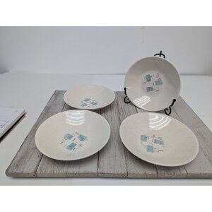 Vintage Set of 4 Vernonware Metlox Heavenly Days 5 1/2" Dessert Bowls MCM